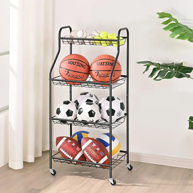Sports Equipment Cart - Sports Equipment Storage Organizer Rack Ball