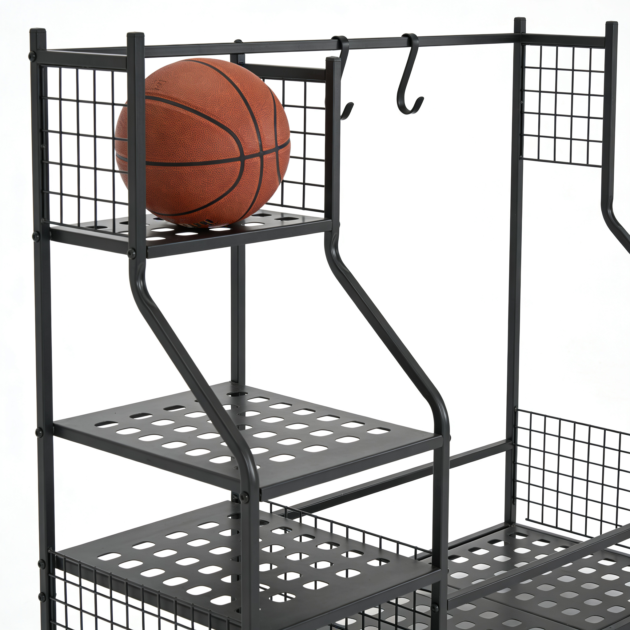 Sports Equipment Garage Storage - Modern Metal Display Shelf for Garage