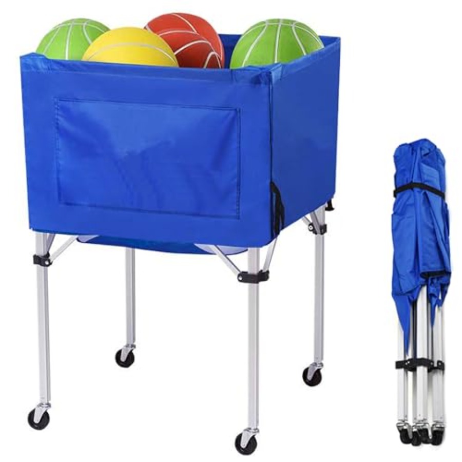 Sports Equipment Garage Storage - Volleyball Ball cart with Wheels Portable