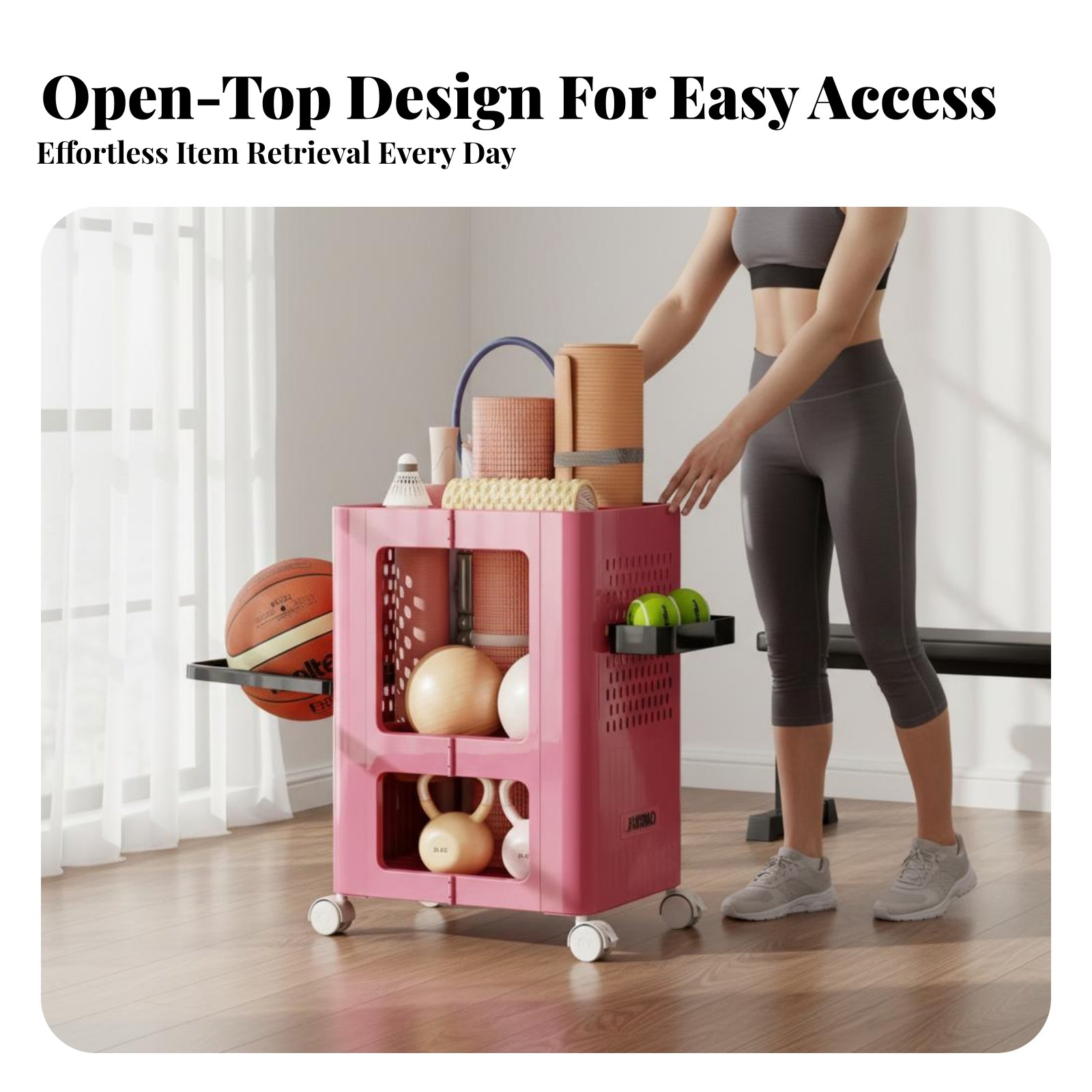 Exercise Mat Storage Rack Larg - огляд і ціна Sports Equipment Cart