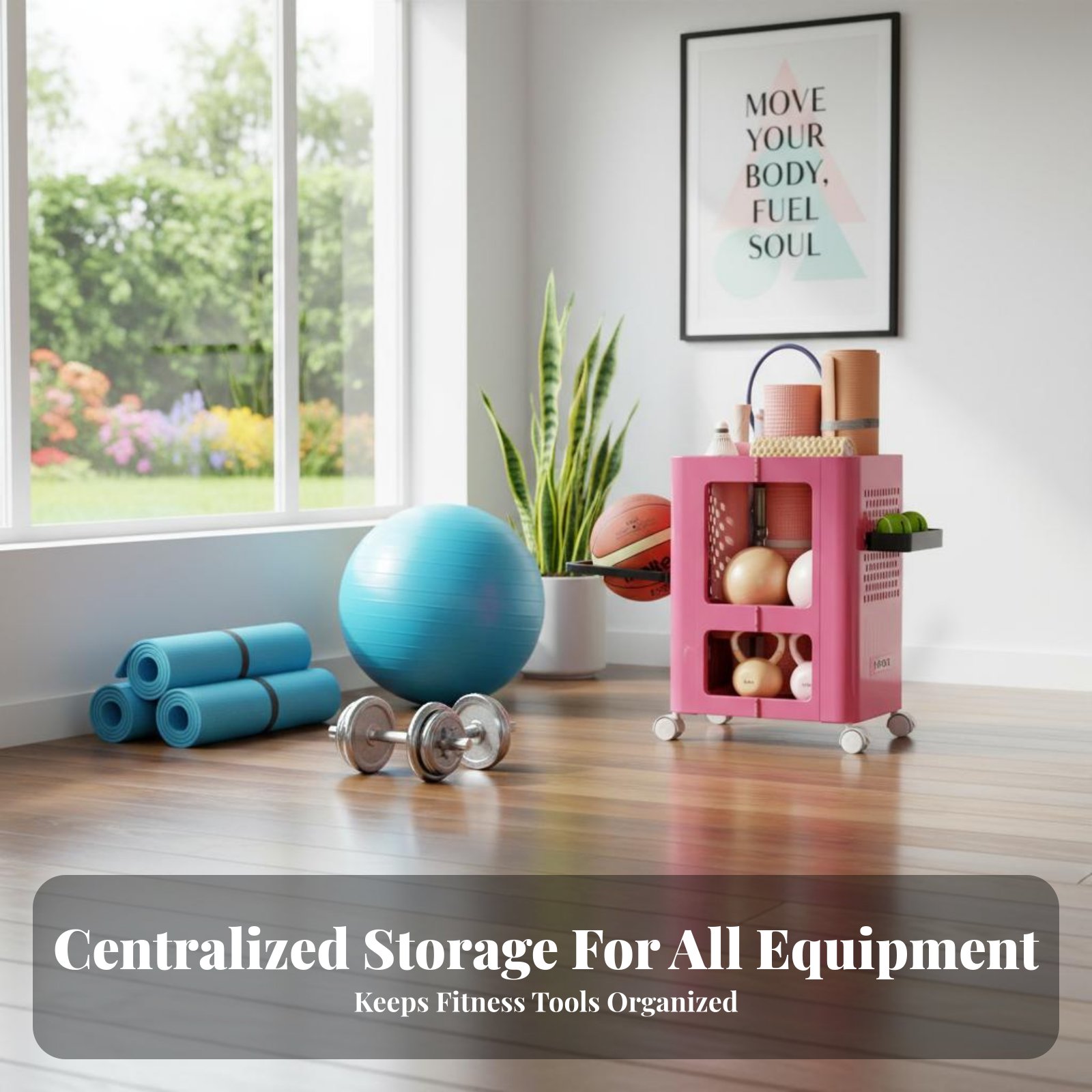 Exercise Mat Storage Rack Larg - огляд і ціна Sports Equipment Cart