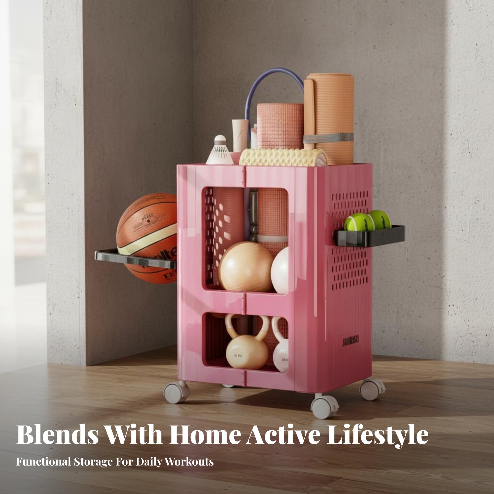 Exercise Mat Storage Rack Larg - огляд і ціна Sports Equipment Cart