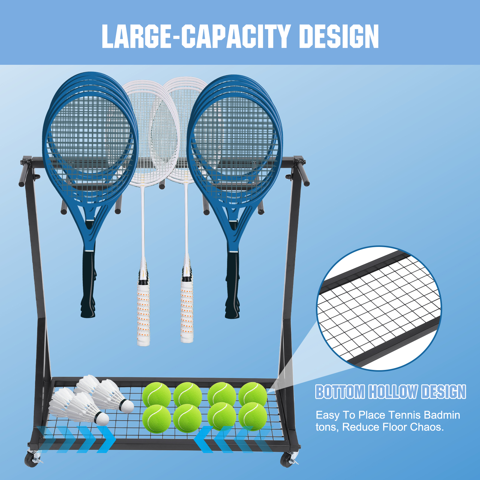 Sports Racquet Storage Organiz - огляд і ціна Sports Equipment Cart