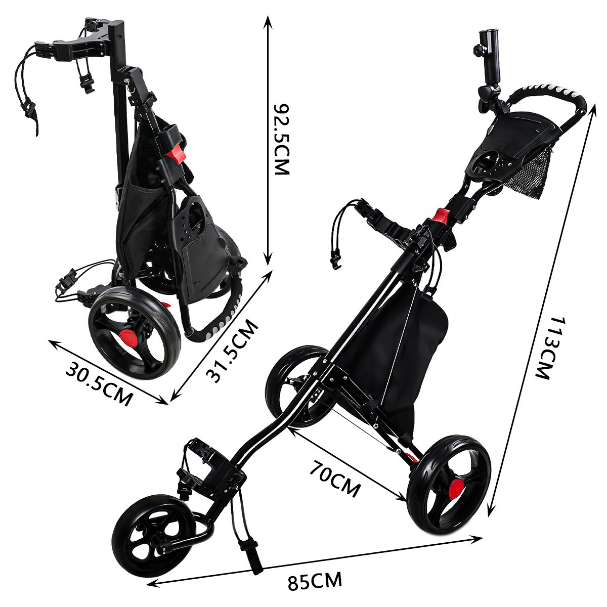 2026 Three-Wheeled Foldable Al - огляд і ціна Sports Equipment Cart