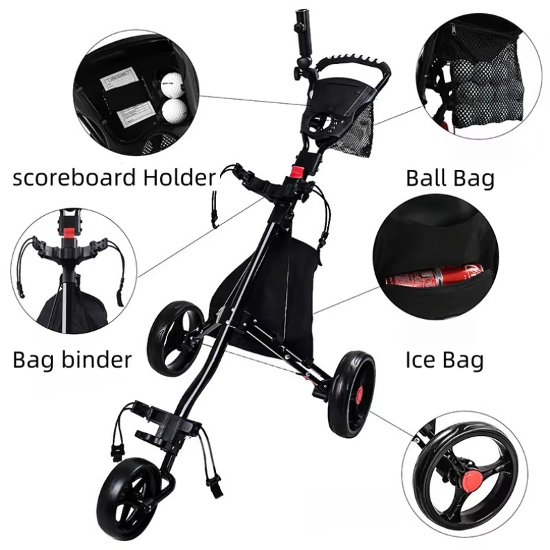 2026 Three-Wheeled Foldable Al - огляд і ціна Sports Equipment Cart