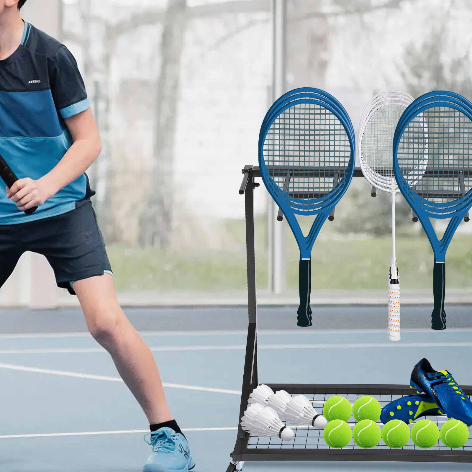 Sports Racquet Storage Organiz - огляд і ціна Sports Equipment Cart