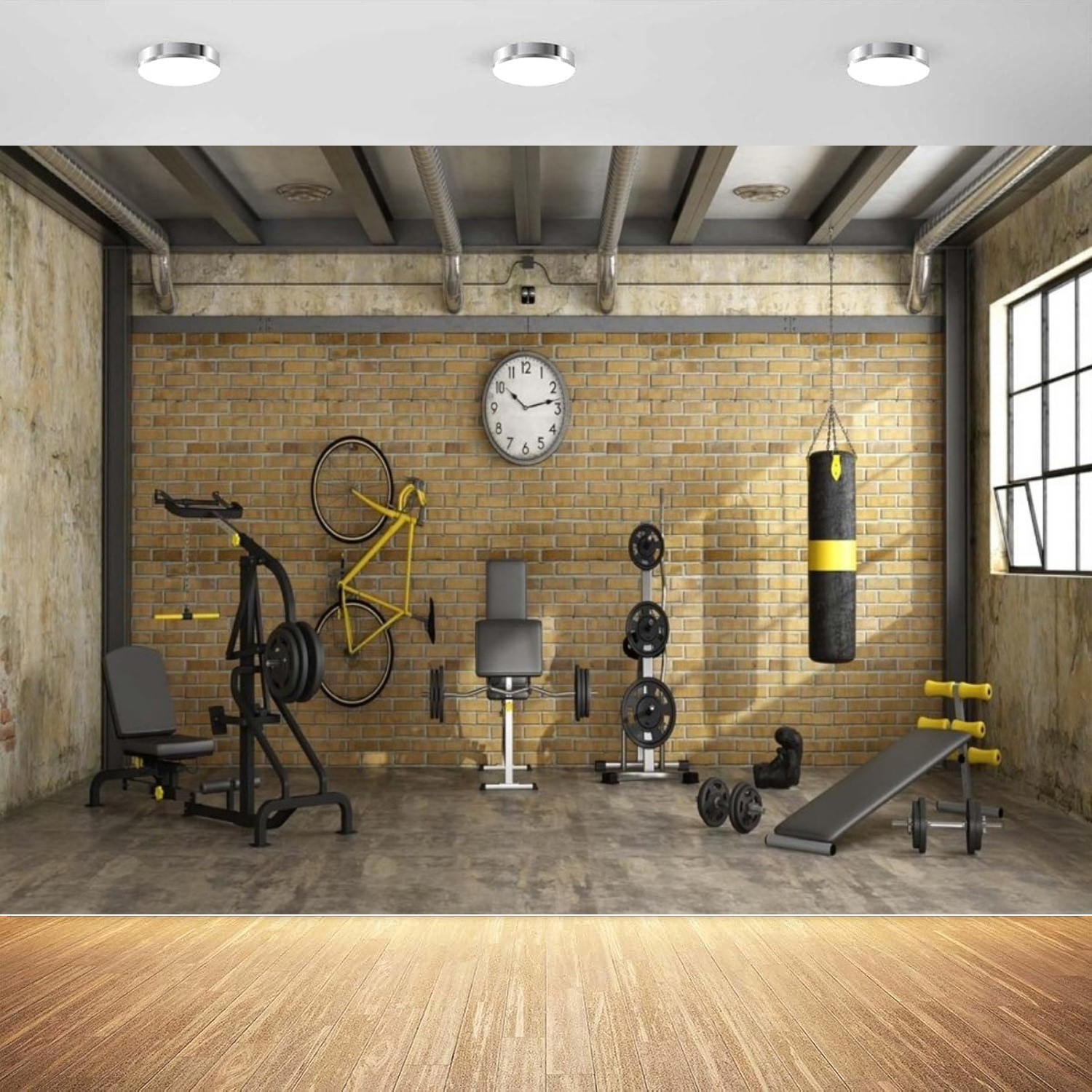 Gym Photography Backdrop Gym E - огляд і ціна Sports Equipment Background